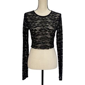 Urban Outfitters Archive Black Lace Scoop Top Size Large